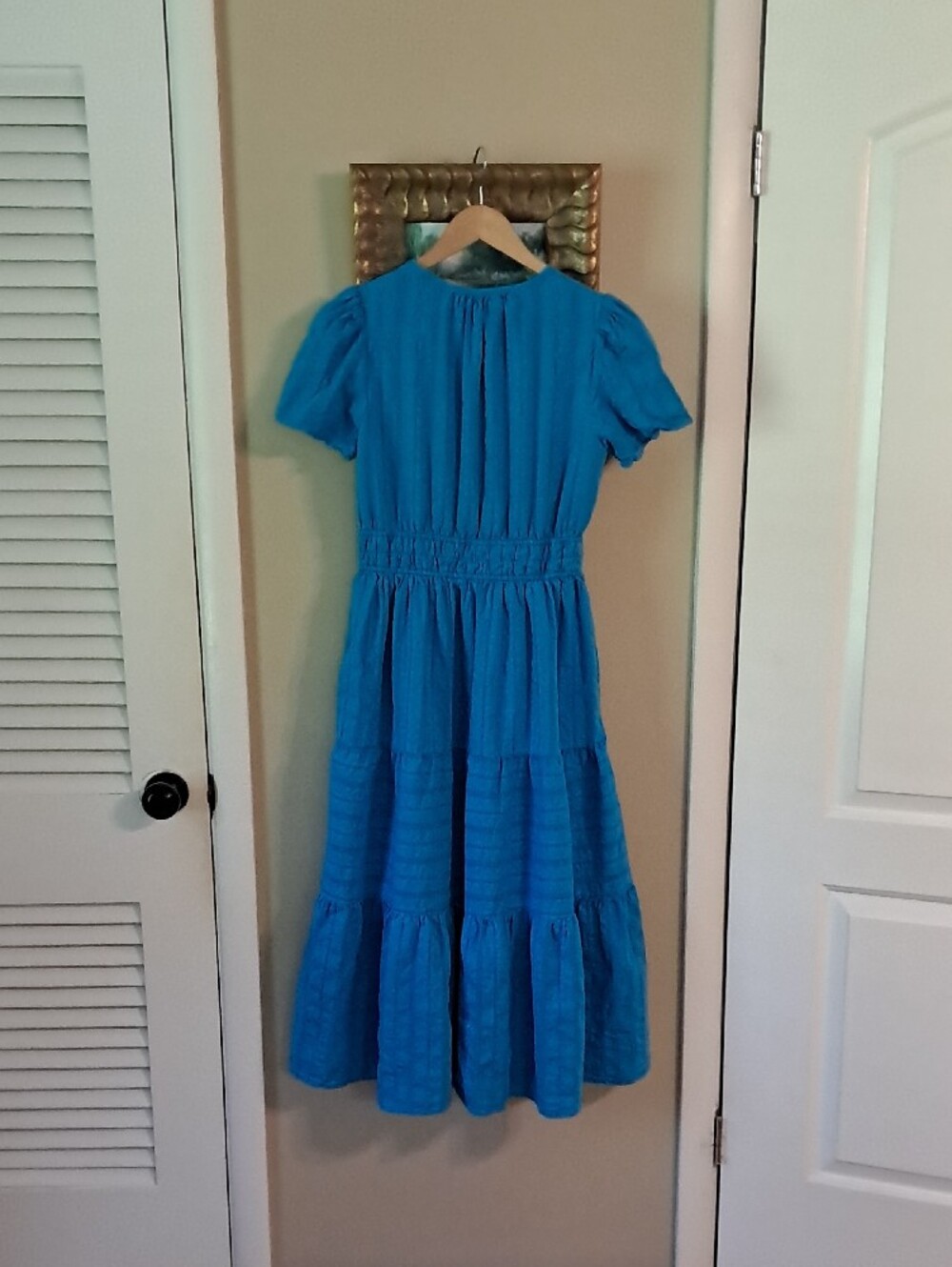 Blue Tiered Maxi Dress - Casual Summer Women Dress - Picture 5 of 6